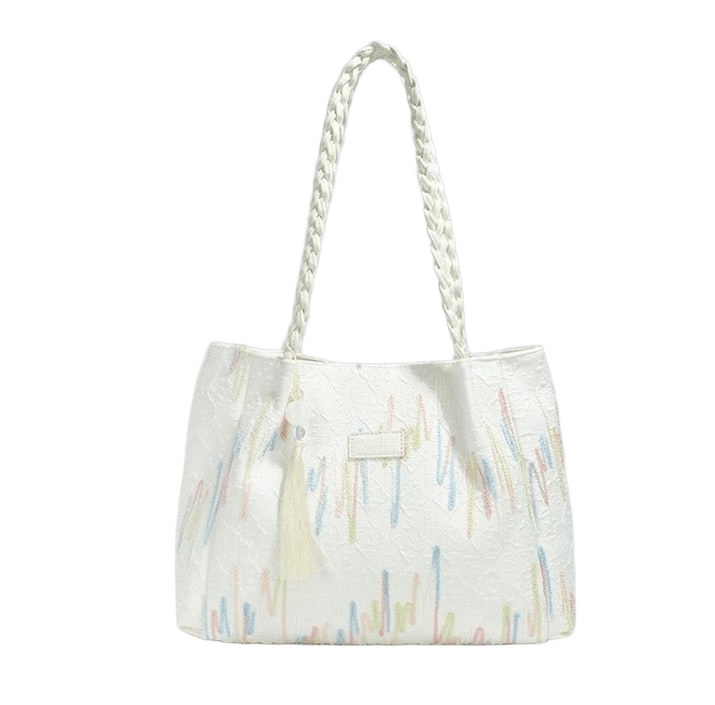 Chic Embroidered Shoulder Tote