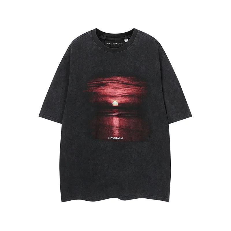 Retro Sunset Glow Graphic T-shirt
