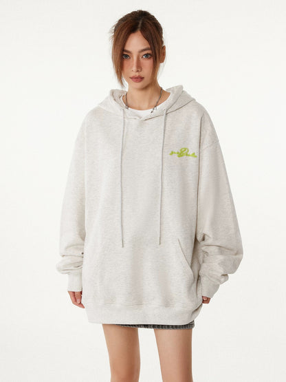 Velvet Shadow Neon Letter Hoodie