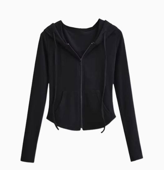 Women's Plus Size Cropped Zip-Up Hoodie