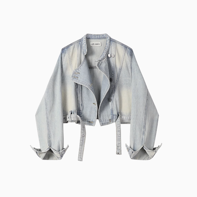 Retro Spring 2024 Short Denim Jacket for Women