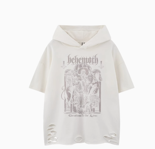 Vintage Distressed Hooded Street Tee