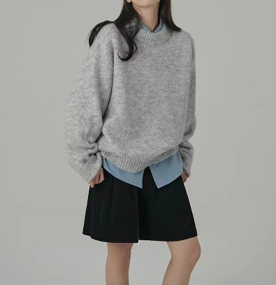 Women's Oversized Knitted Pullover Sweater | Loose-Fit Casual Commuter Style | Fall & Winter Knitwear