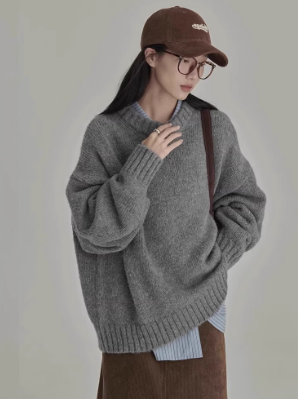 Women's Oversized Knitted Pullover Sweater | Loose-Fit Casual Commuter Style | Fall & Winter Knitwear