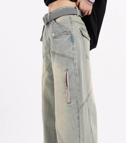 High-Waisted Straight-Leg Jeans