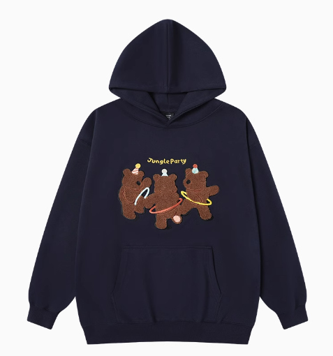 Women oversized loose fit  Bear Graphic hoodie