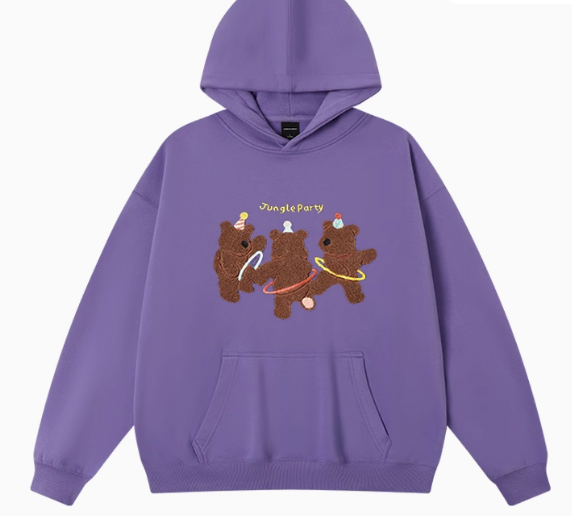 Women oversized loose fit  Bear Graphic hoodie