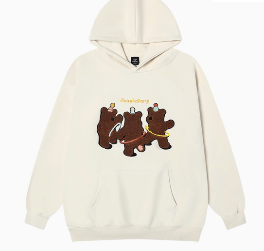 Women oversized loose fit  Bear Graphic hoodie