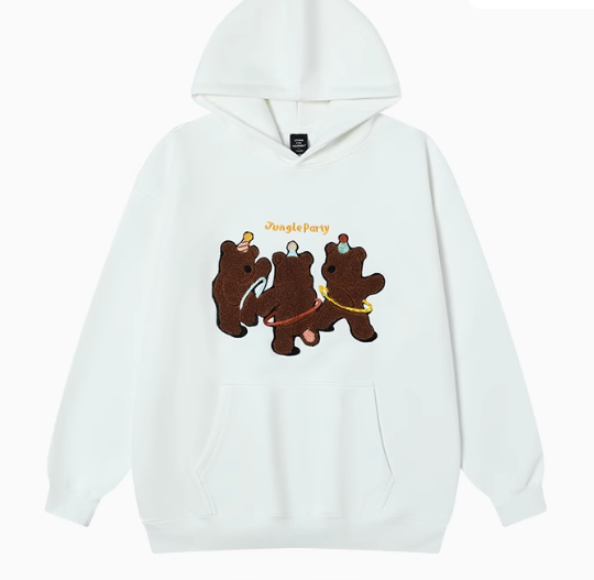 Women oversized loose fit  Bear Graphic hoodie