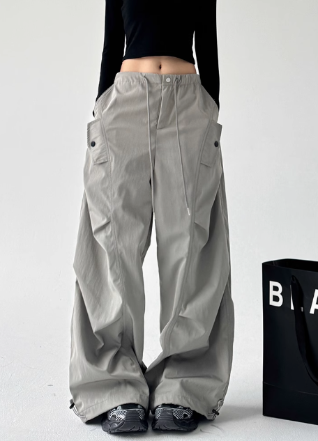 Stylish High-Waist Wide-Leg Cargo Pants