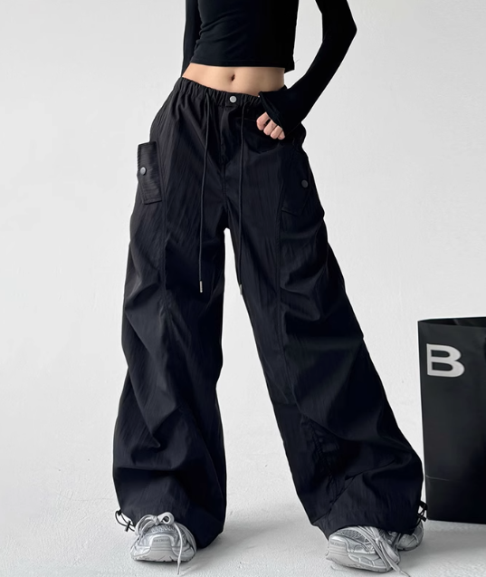 Stylish High-Waist Wide-Leg Cargo Pants