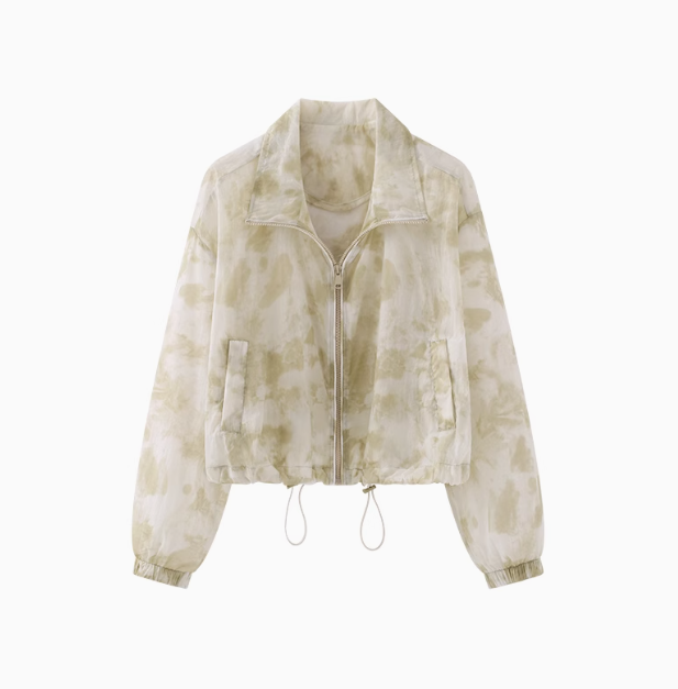 Trendy Tie-Dye Zipper Jacket - Women's Lightweight Summer Outerwear