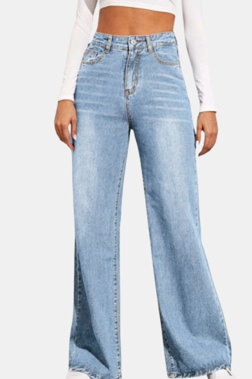 High Waist Wide Leg Jeans Trendsi