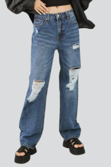 HAMMER COLLECTION Distressed High Waist Jeans Trendsi