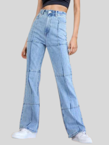 High Waist Straight Jeans with Pockets Trendsi