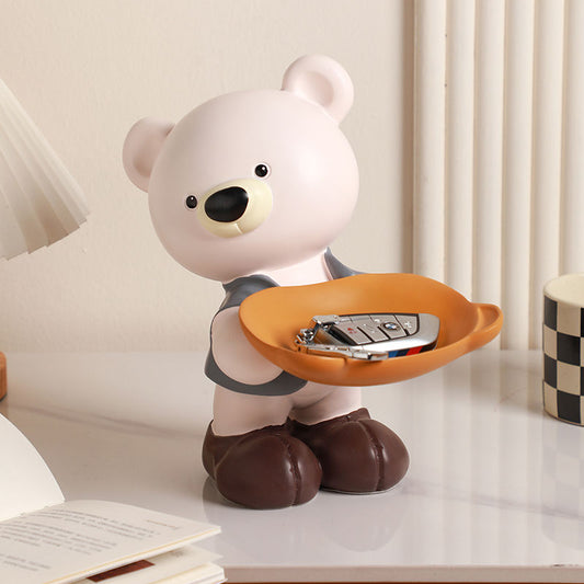 Adorable Bear Key Holder and Trinket Tray for Home Decor