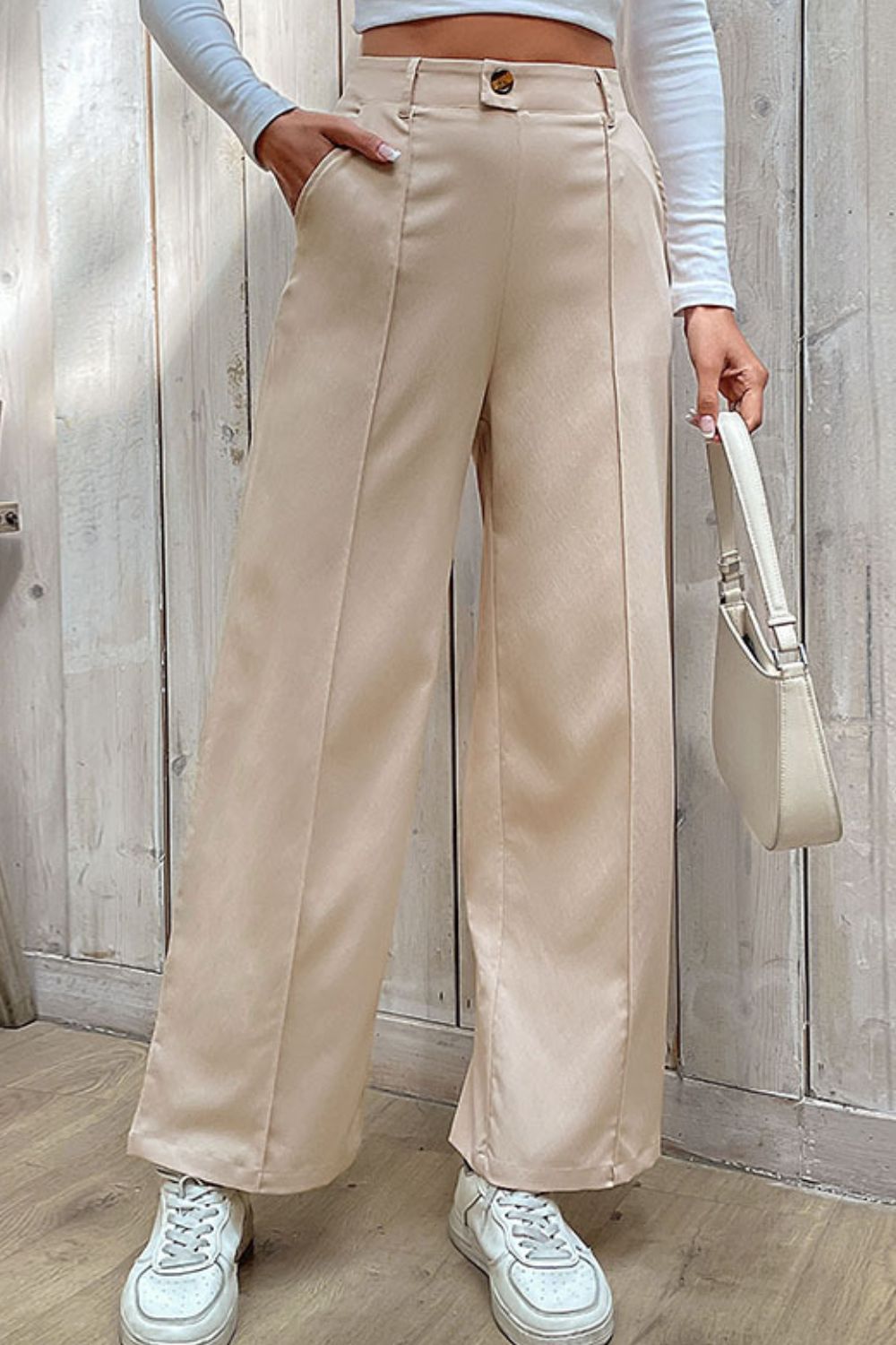 Center Seam Wide Leg Pants - blue yonderz