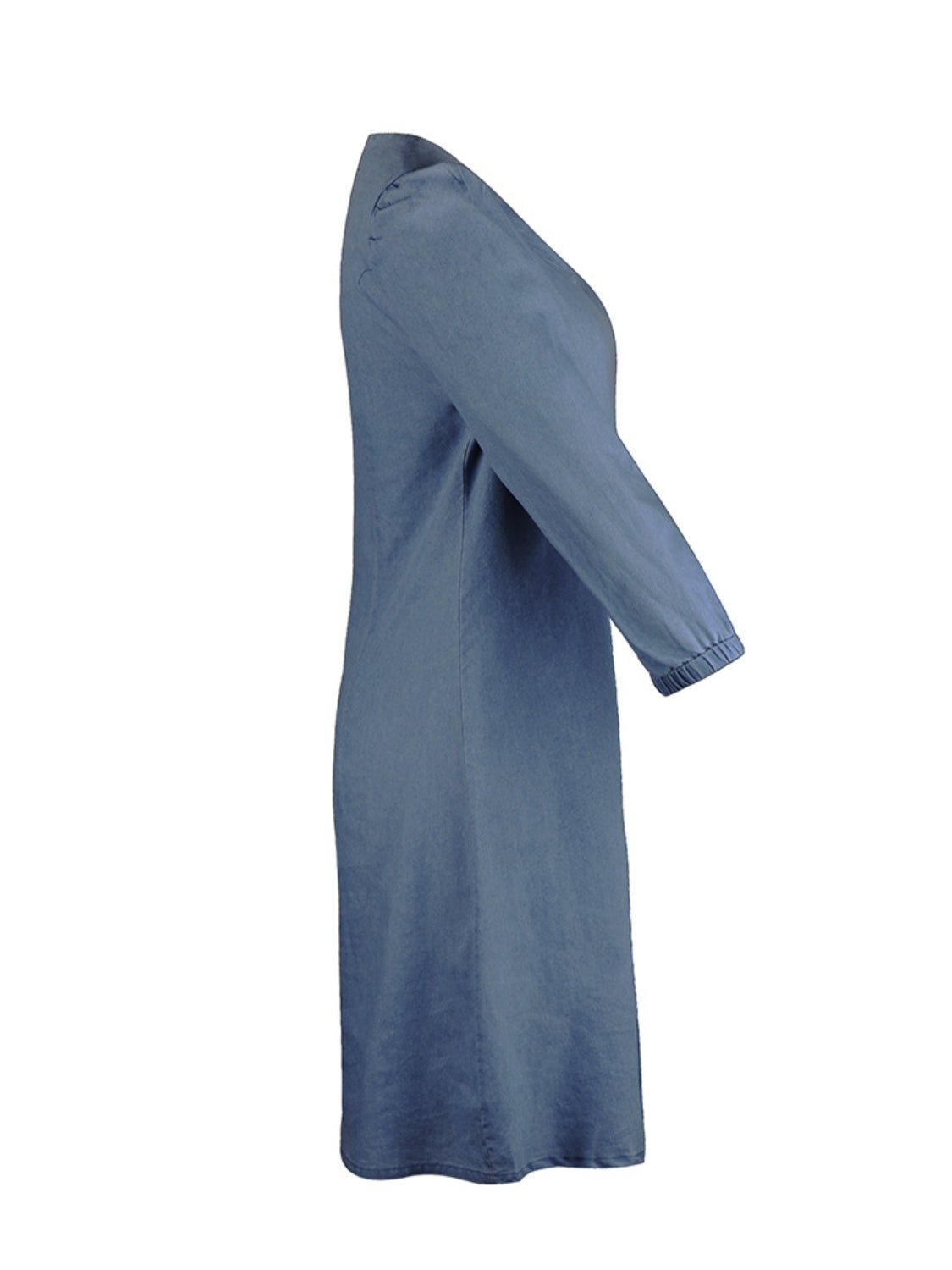 Full Size V-Neck Half Sleeve Dress - blue yonderz