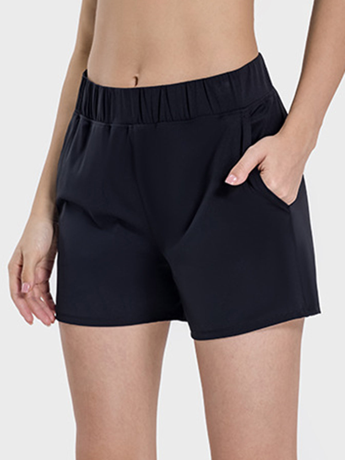 Elastic Waist Active Shorts - bllue yonders