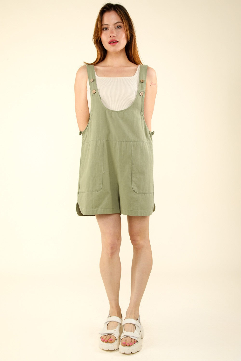 Adjustable Waist Suspender Overalls with Pockets