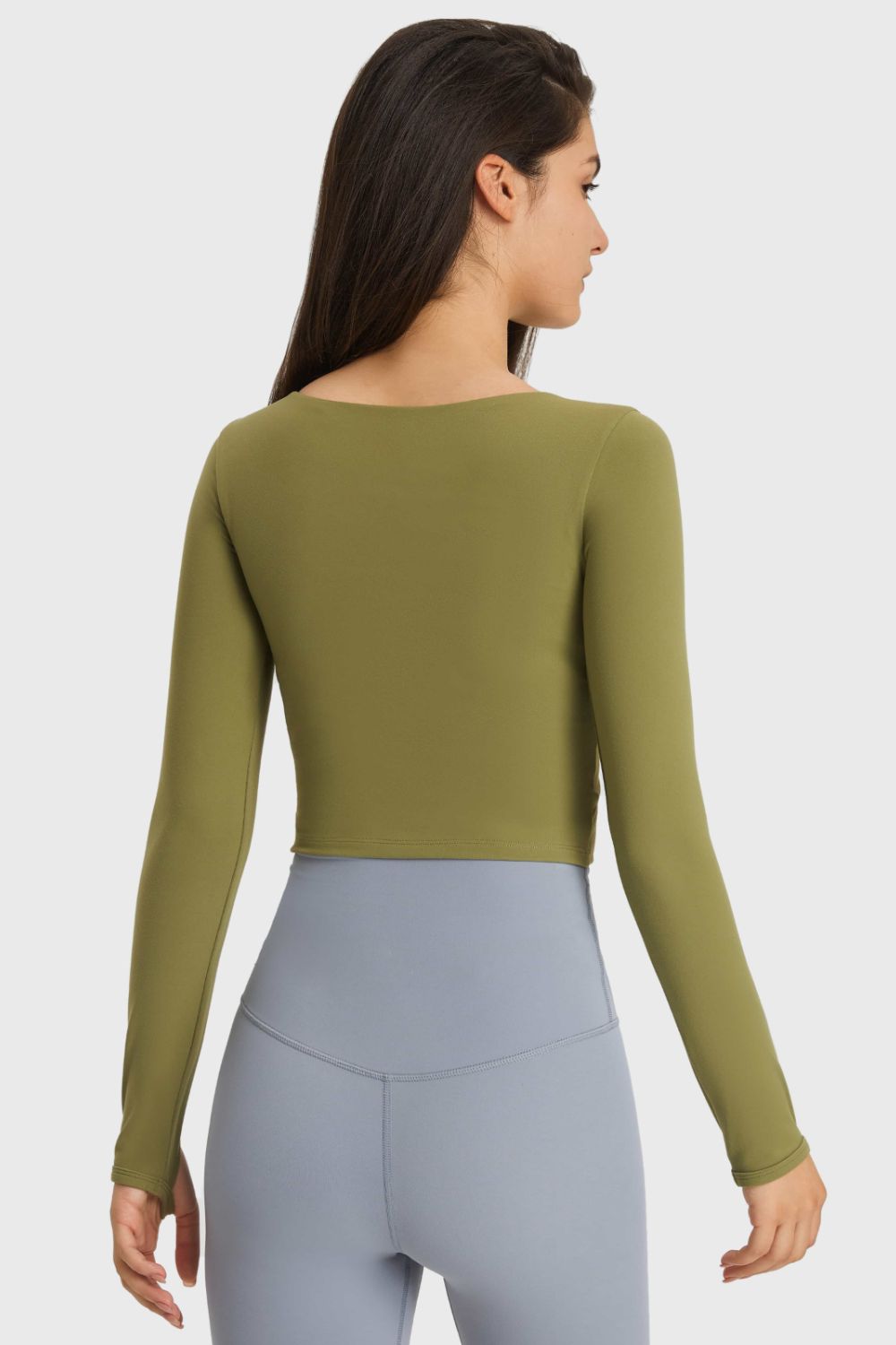 Cutout Long Sleeve Cropped Sports Top Trendsi