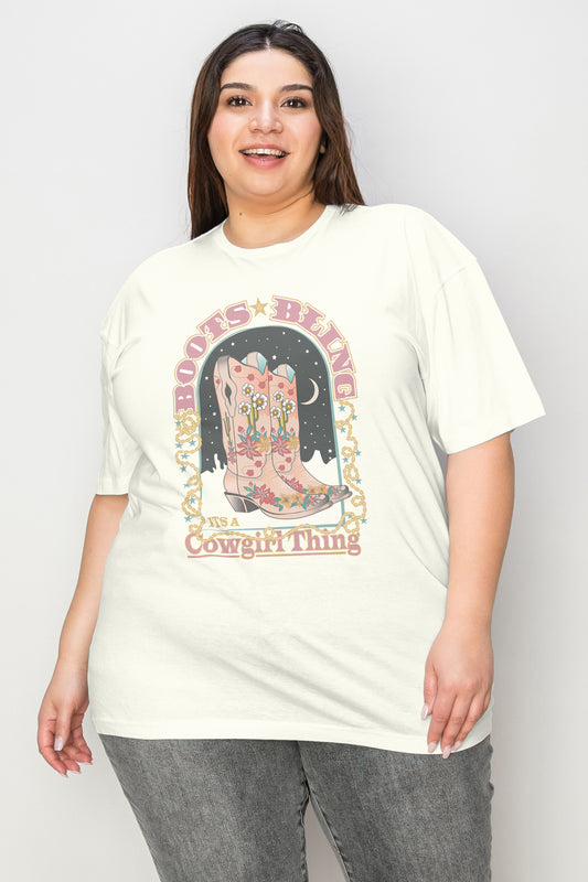 Simply Love Full Size Vintage Western Cowgirls Graphic T-Shirt - blue yonderz