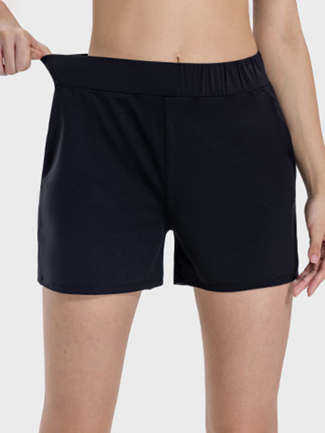 Elastic Waist Active Shorts - bllue yonders