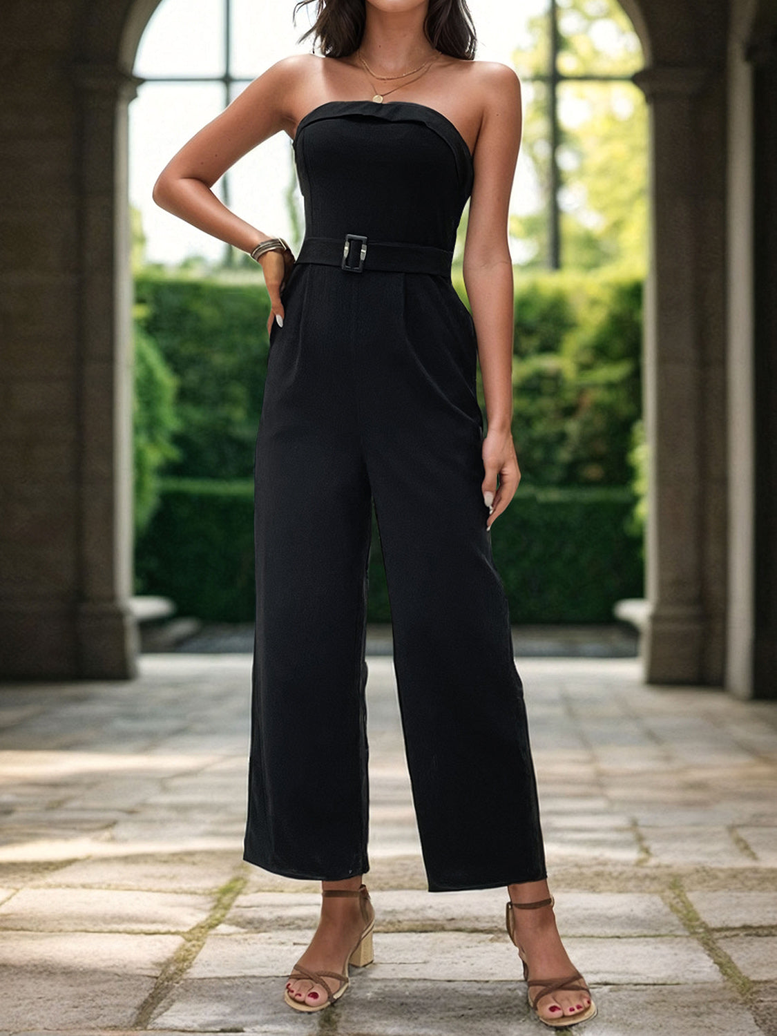 Tube Jumpsuit with Pockets - blue yonderz