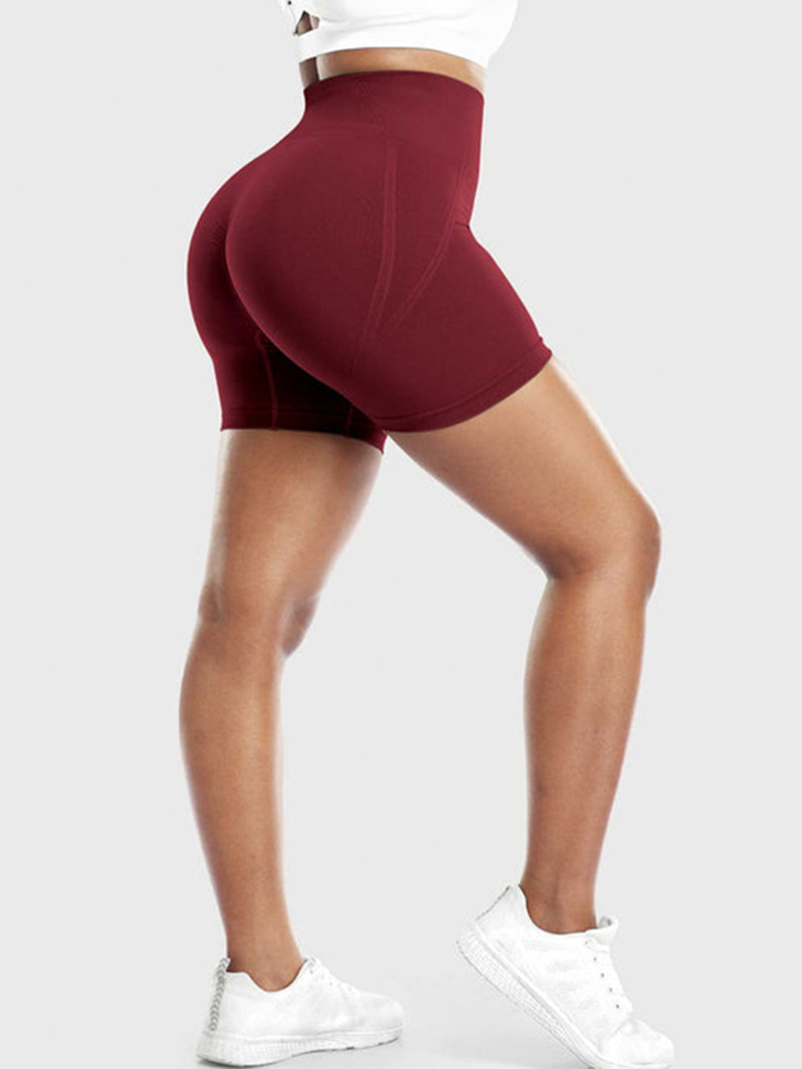 High Waist Active Shorts - bllue yonders