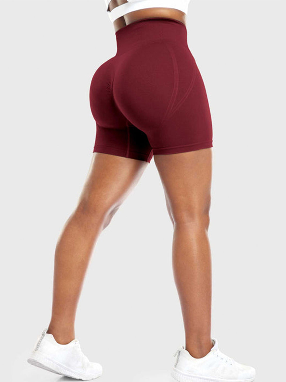 High Waist Active Shorts - bllue yonders