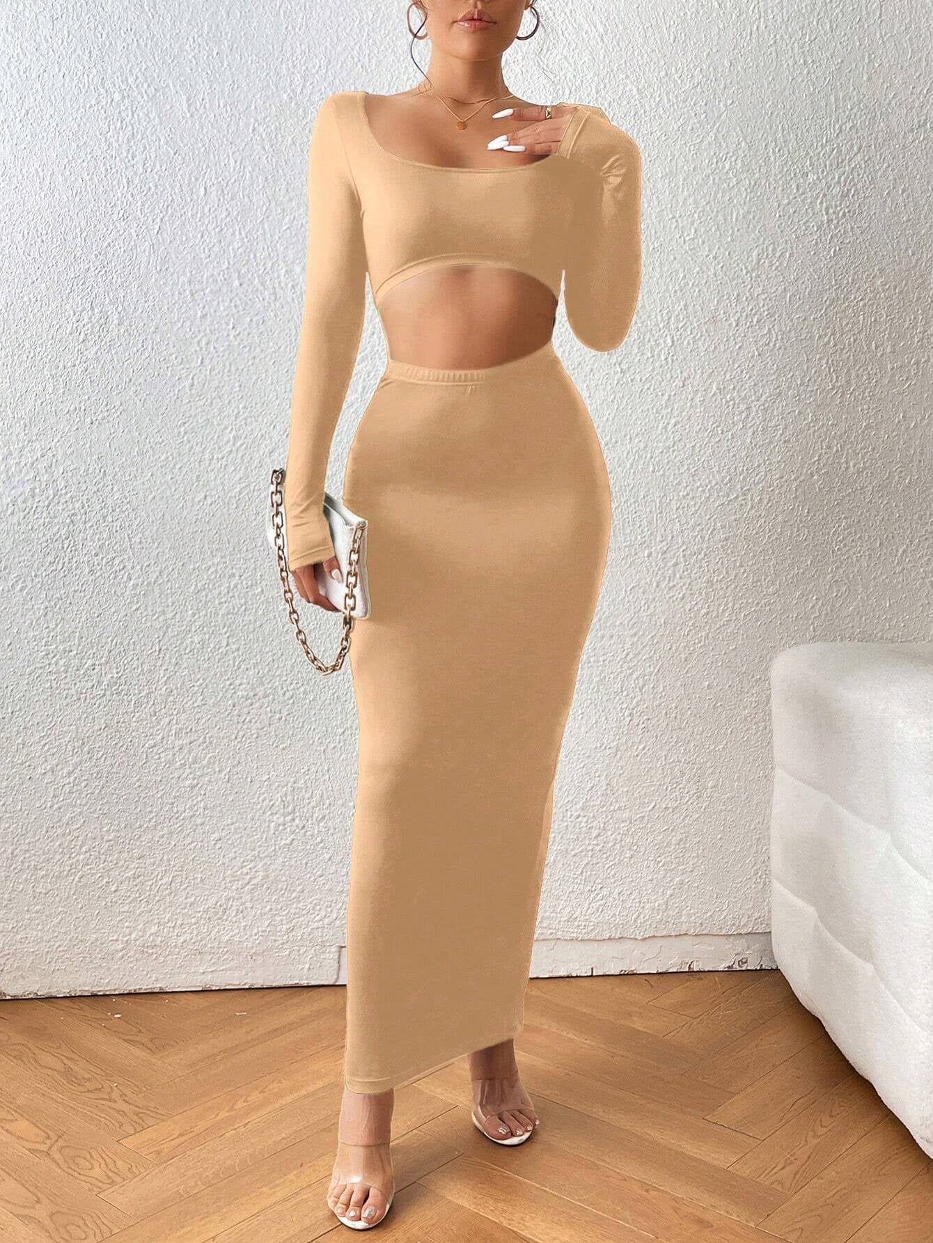 SHEIN Essnce Cut Out Front Bodycon Dress