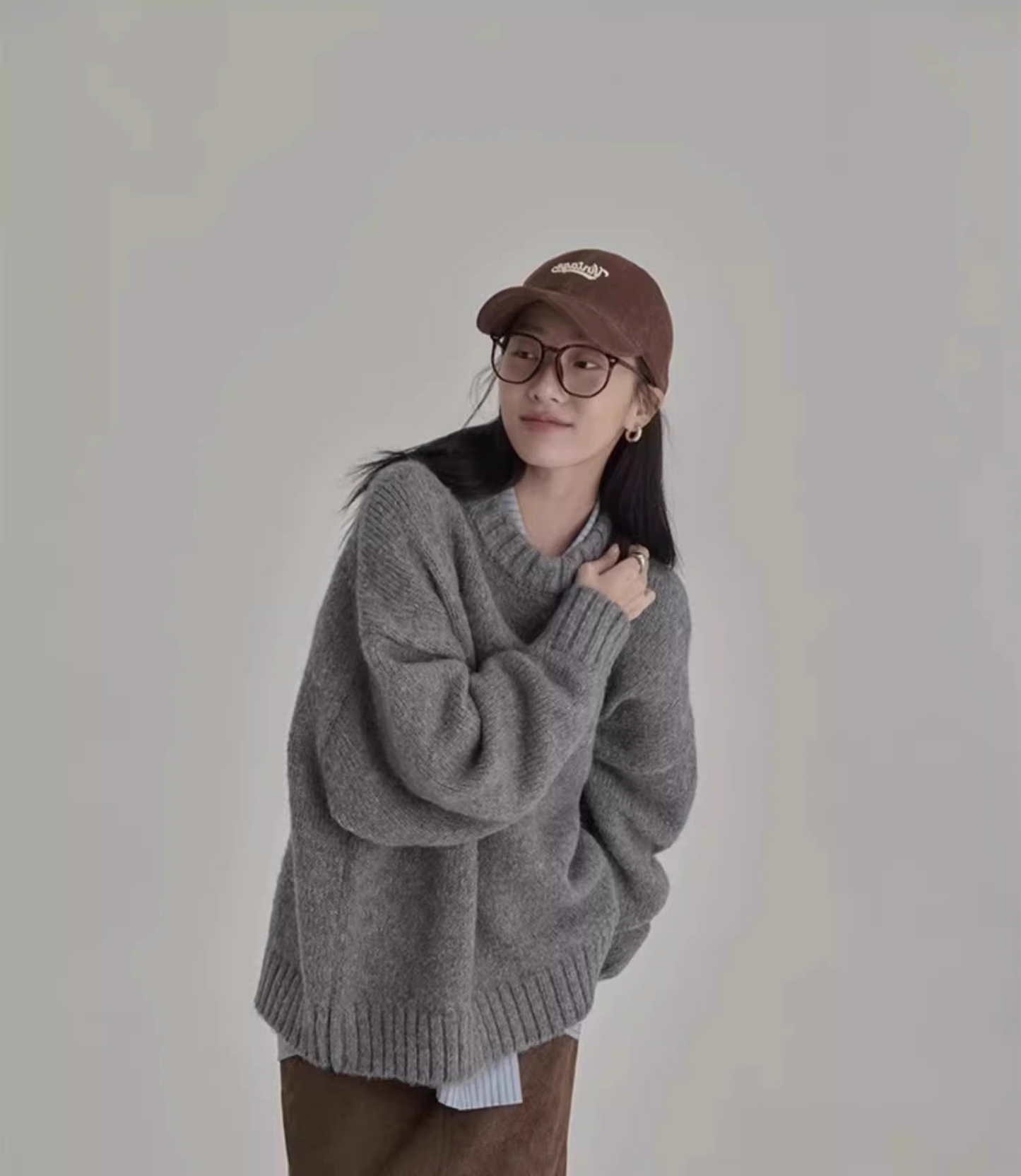 Women's Oversized Knitted Pullover Sweater | Loose-Fit Casual Commuter Style | Fall & Winter Knitwear