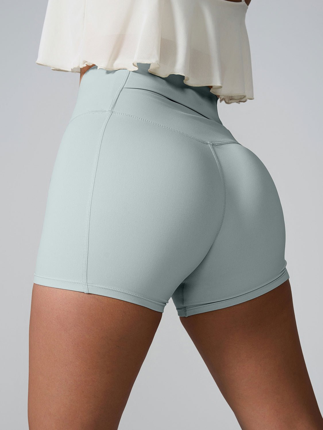 High Waist Active Shorts - bllue yonders