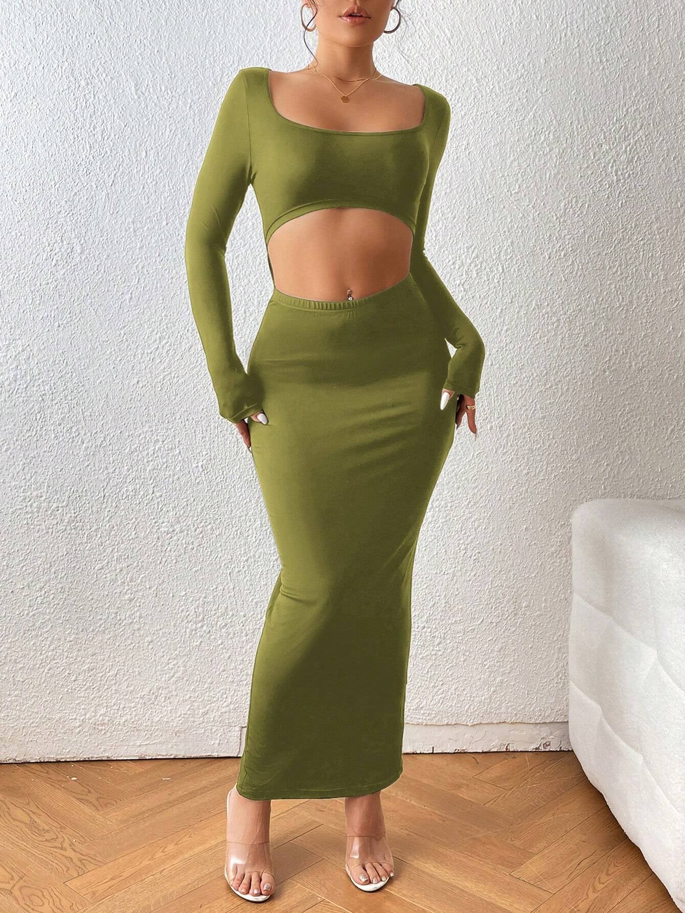 SHEIN Essnce Cut Out Front Bodycon Dress