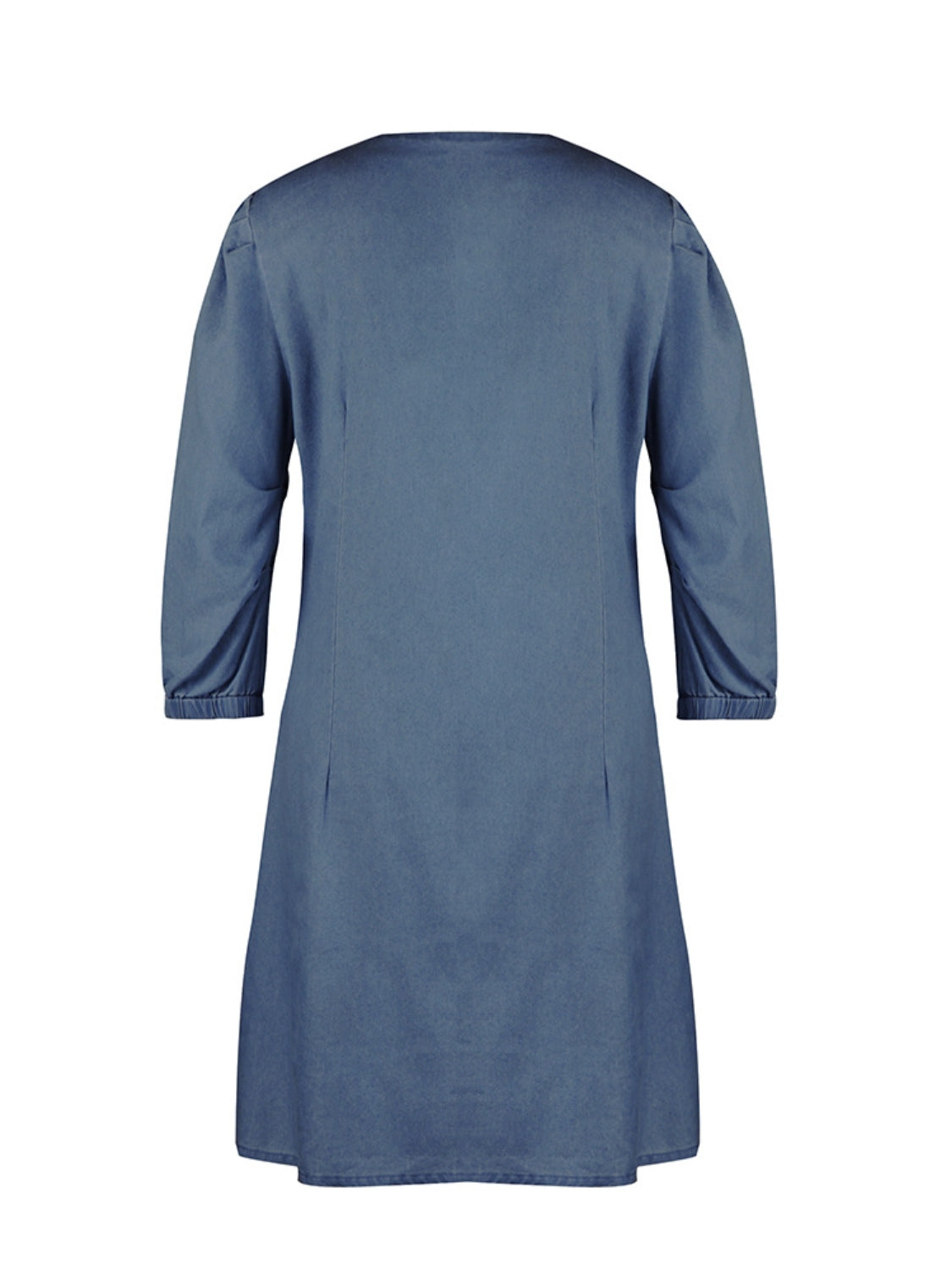 Full Size V-Neck Half Sleeve Dress - blue yonderz