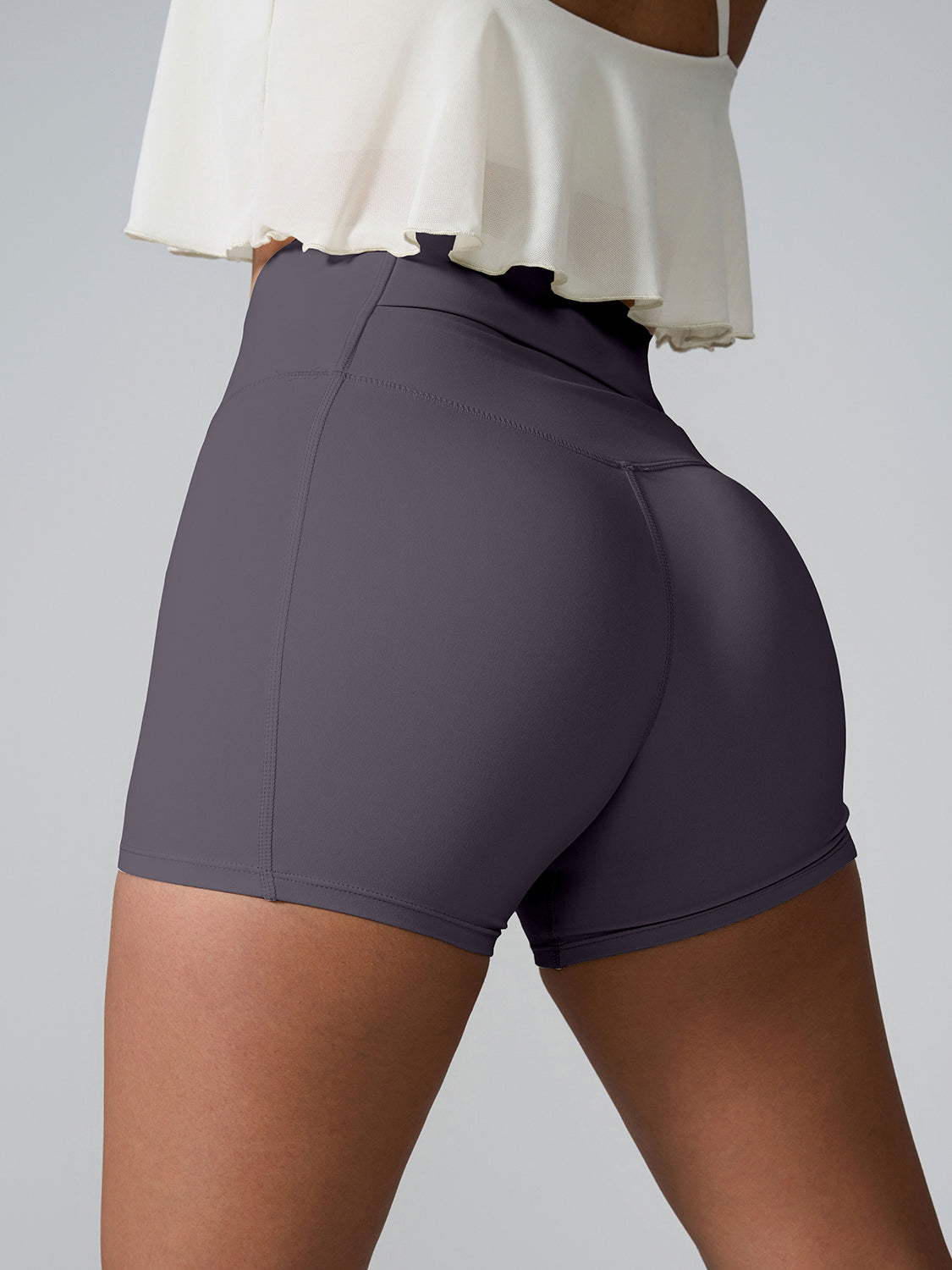 High Waist Active Shorts - bllue yonders