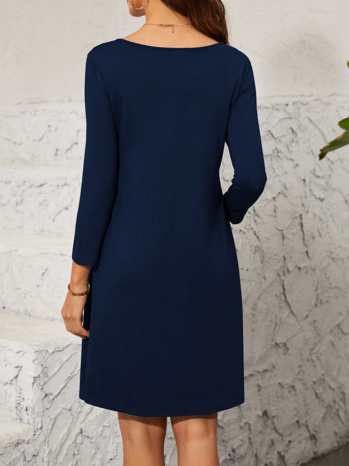 Quarter Zip Long Sleeve Dress - bllue yonders