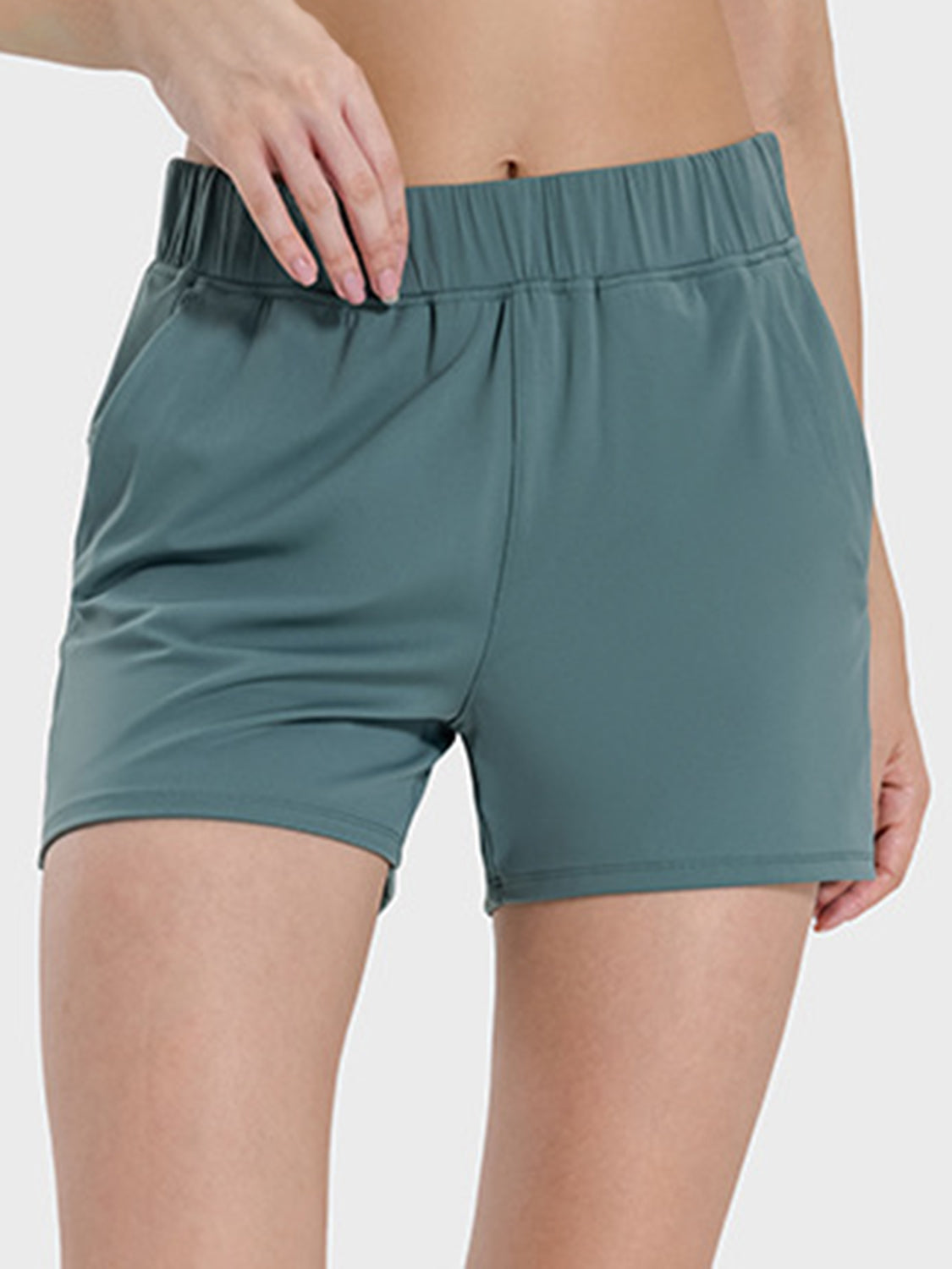 Elastic Waist Active Shorts - bllue yonders