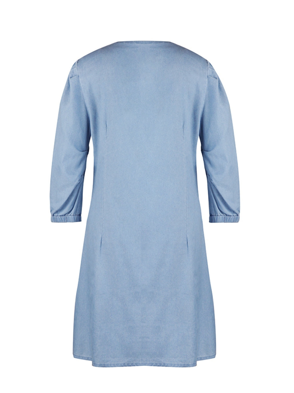 Full Size V-Neck Half Sleeve Dress - blue yonderz