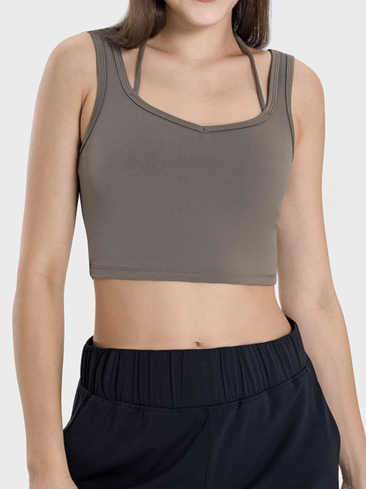 Crisscross Square Neck Active Tank Trendsi