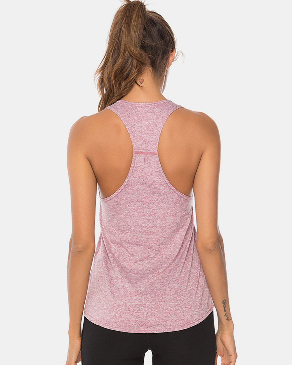 Full Size Scoop Neck Wide Strap Active Tank - bllue yonders