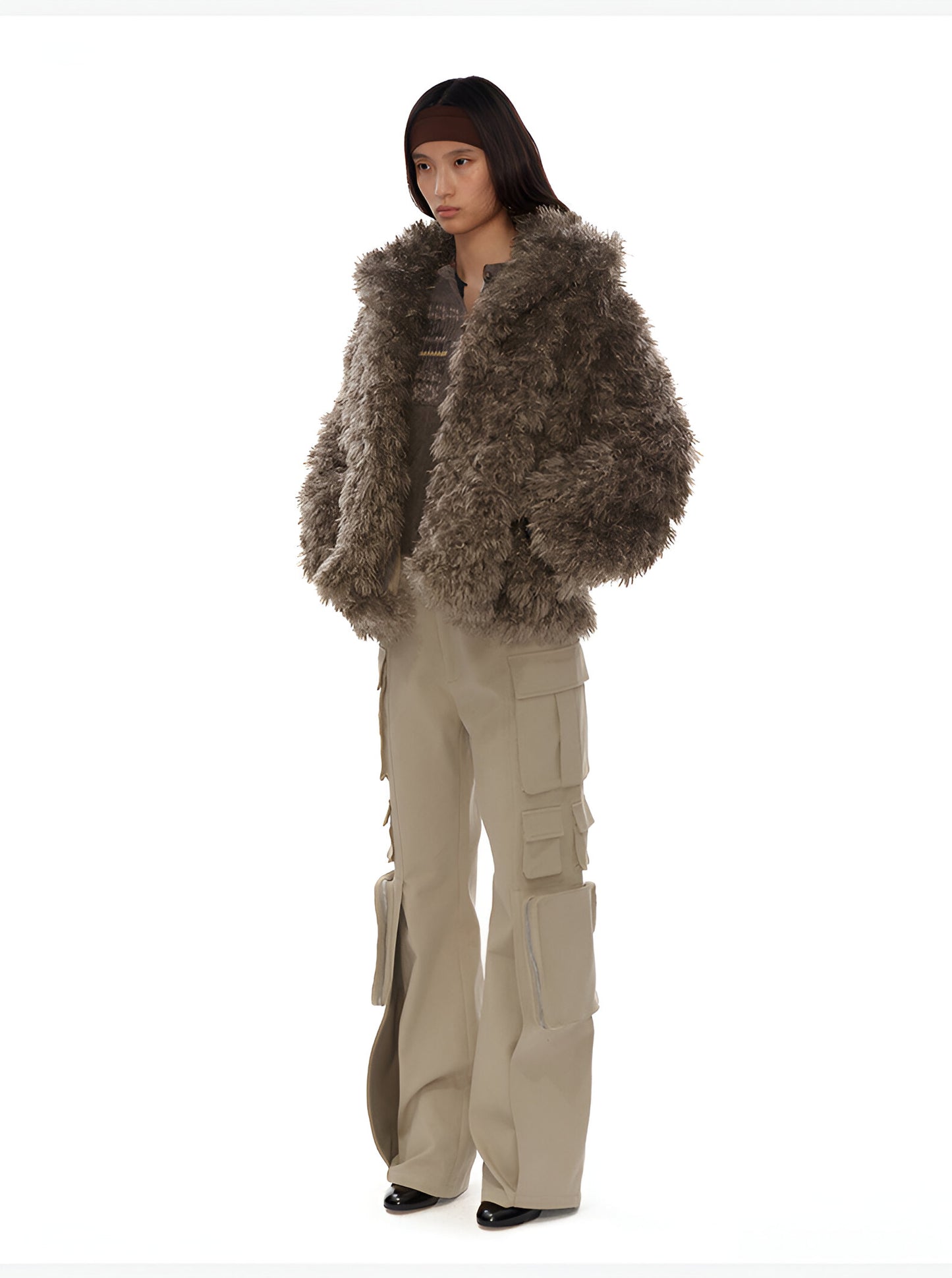 Women's Short Faux Fur Hooded Jacket