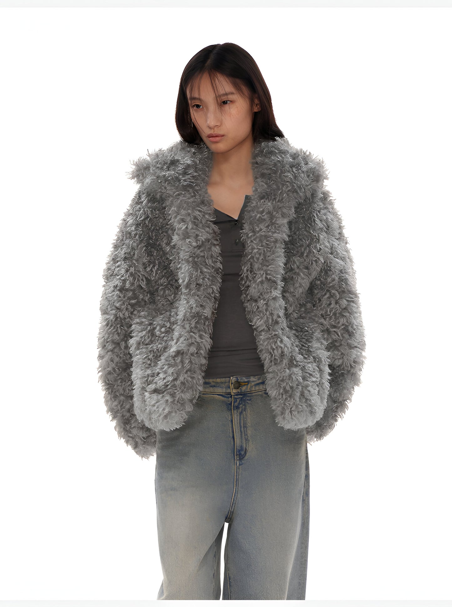 Women's Short Faux Fur Hooded Jacket