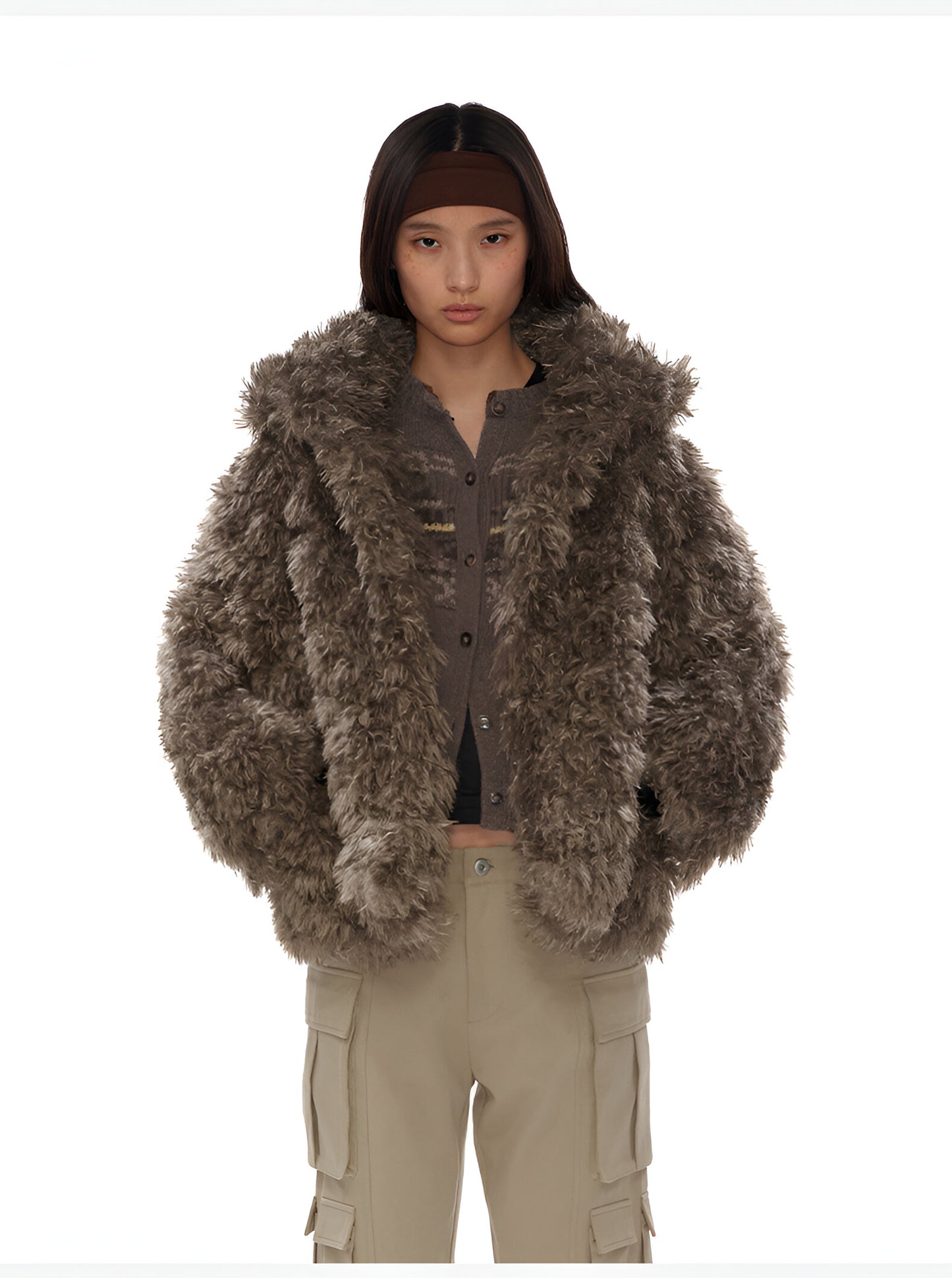 Women's Short Faux Fur Hooded Jacket