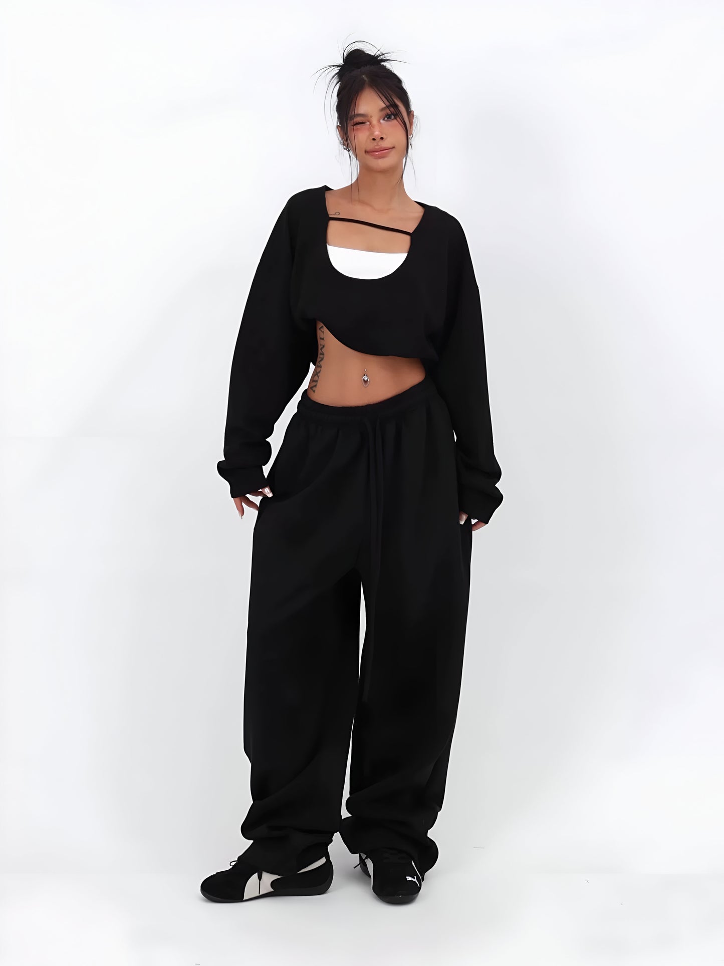 Women's High-Waist Street Style Trousers Comfortable and Trendy