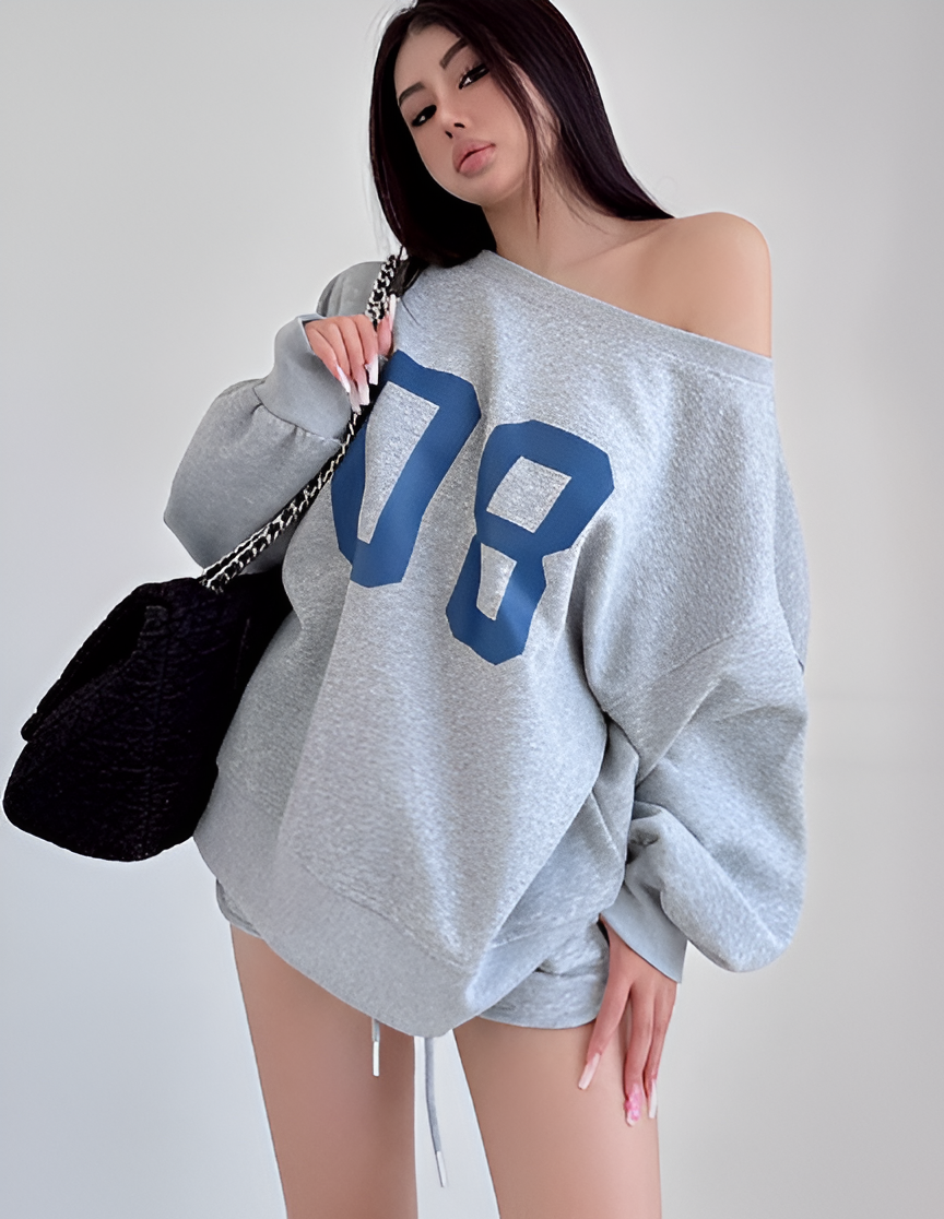 Graphic Oversized Hooded Sweatshirt Women